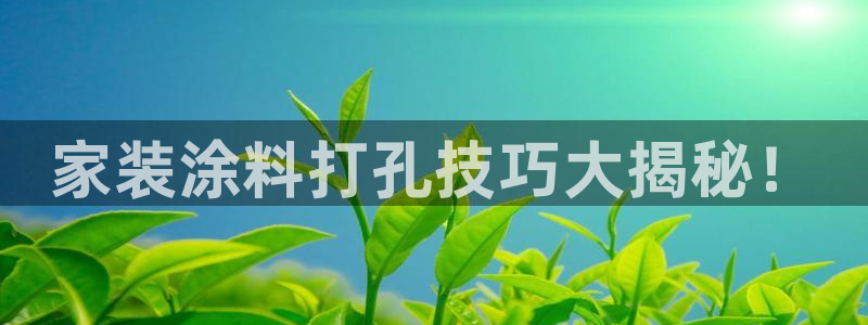 和记ag登录：家装涂料打孔技巧大揭秘！