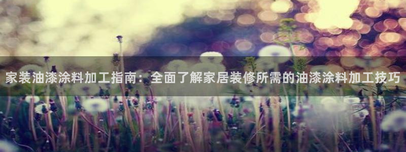 和记网页版：家装油漆涂料加工指南：全面了解家居装修所需的油漆涂料加工技巧